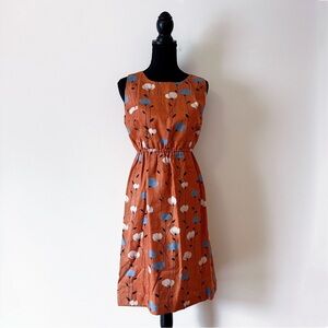 Vintage 1960s fall floral dress